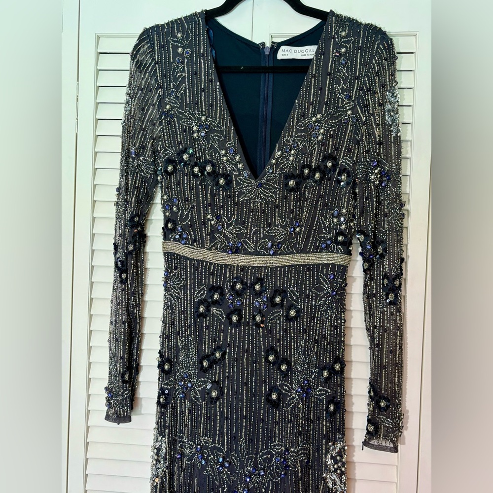 NWT Mac Duggal Sample One Of !! Embellished Long Sleeve Gown 2 - Picture 7 of 16